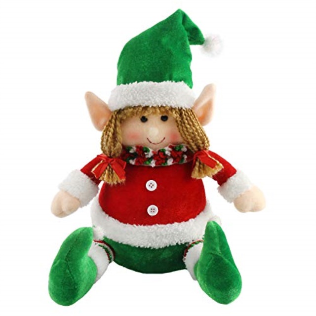 Athoinsu 12/’/’ Christmas Elf Girl Plush Doll Tumbler Adorable Xmas Holiday Party Supplies Gifts for Toddler Kids